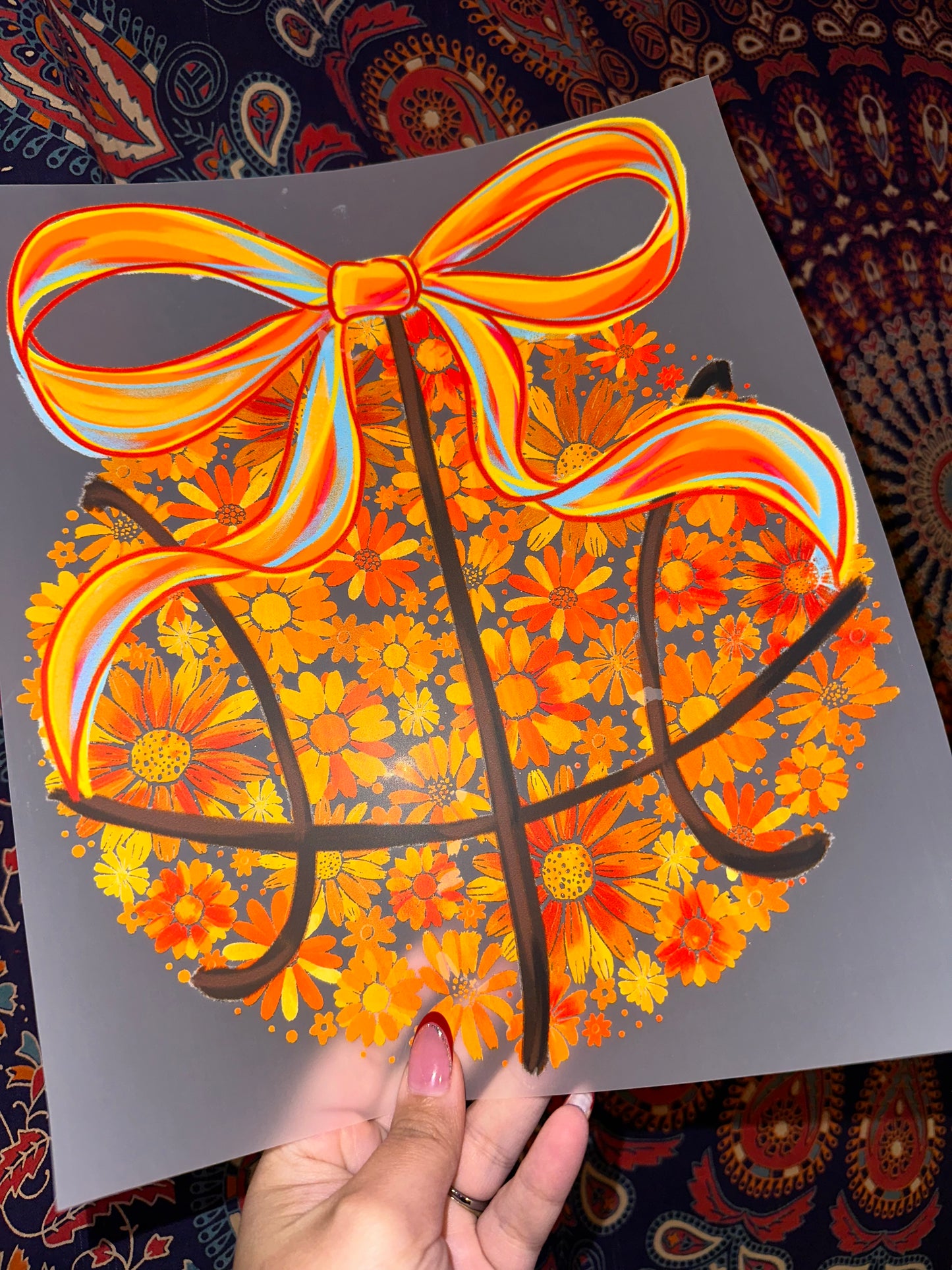 Orange Daisy Basketball