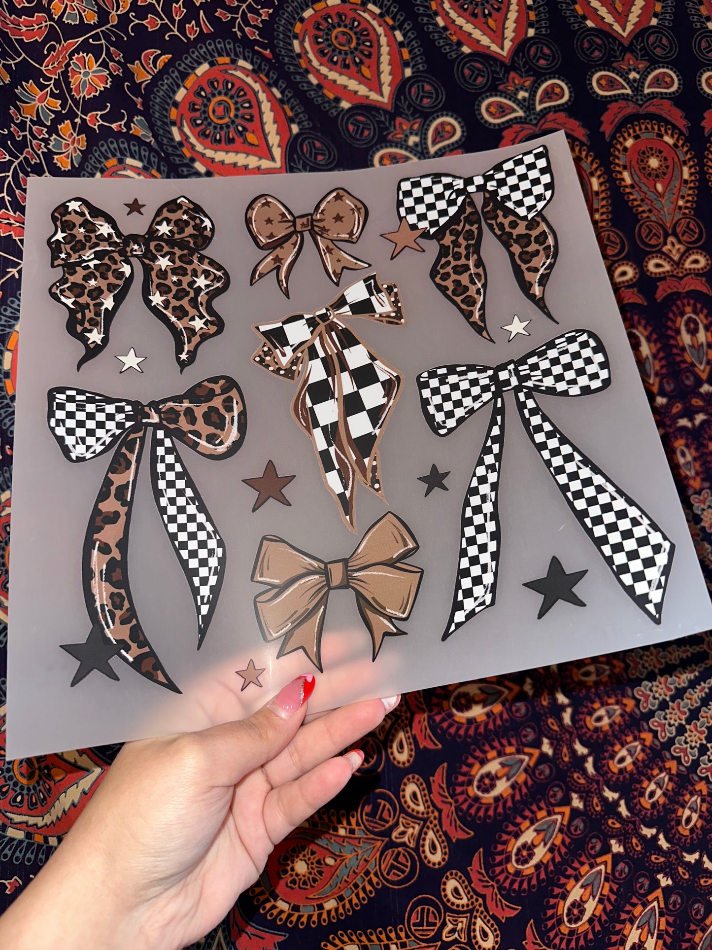 Brown Checkered Bows