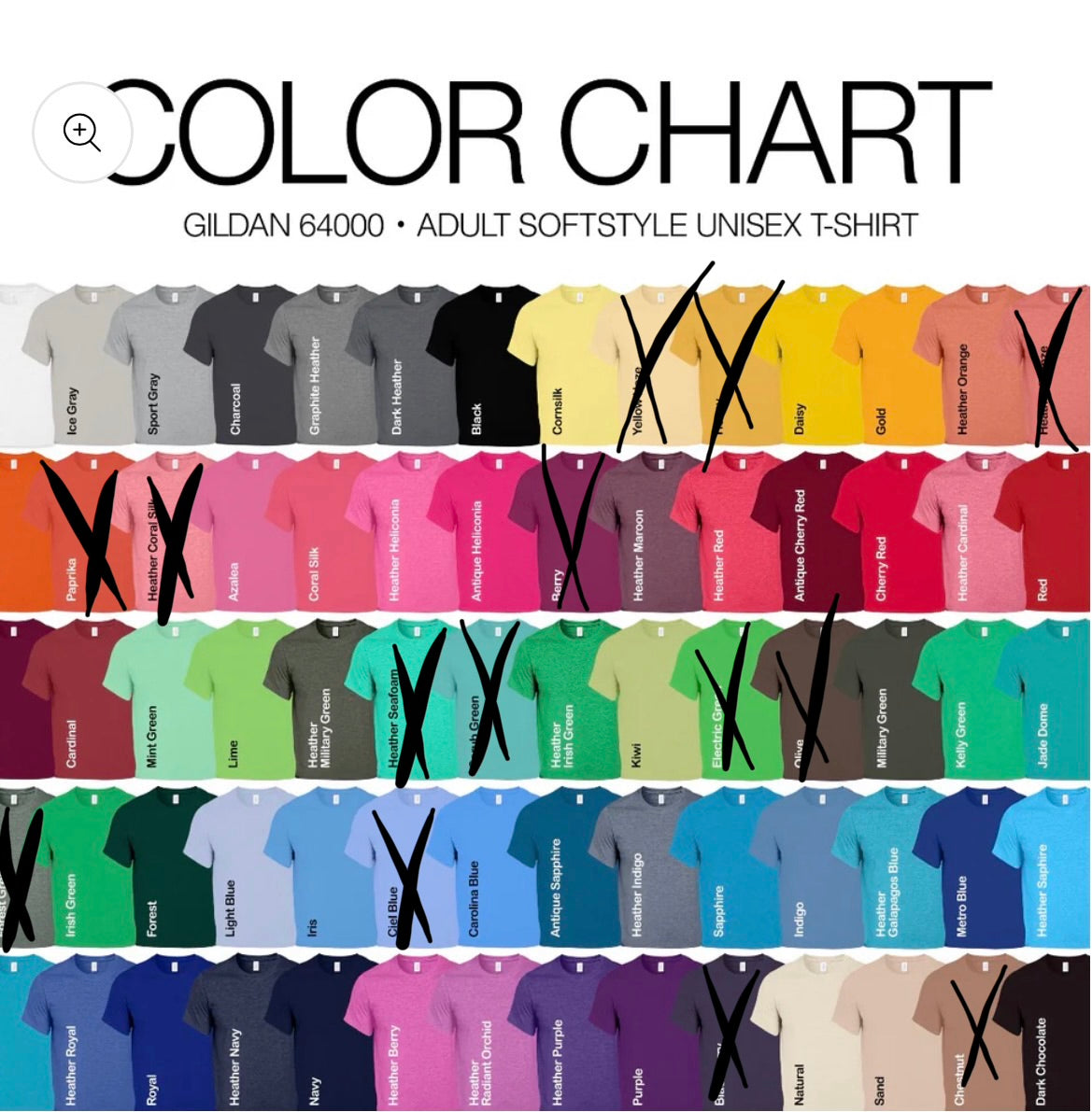 Softstyle Color Chart