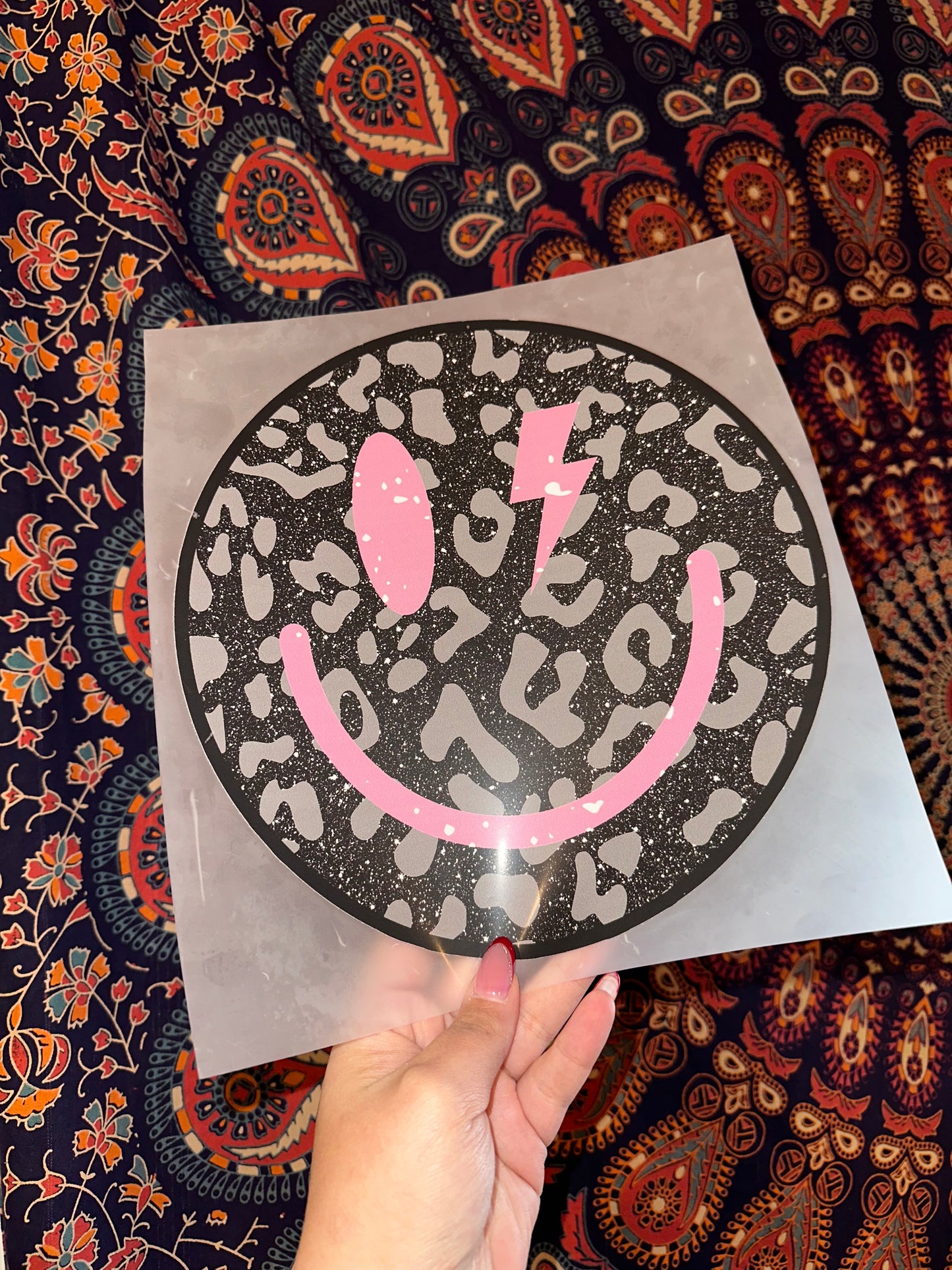 Baby Pink Leopard Smiley