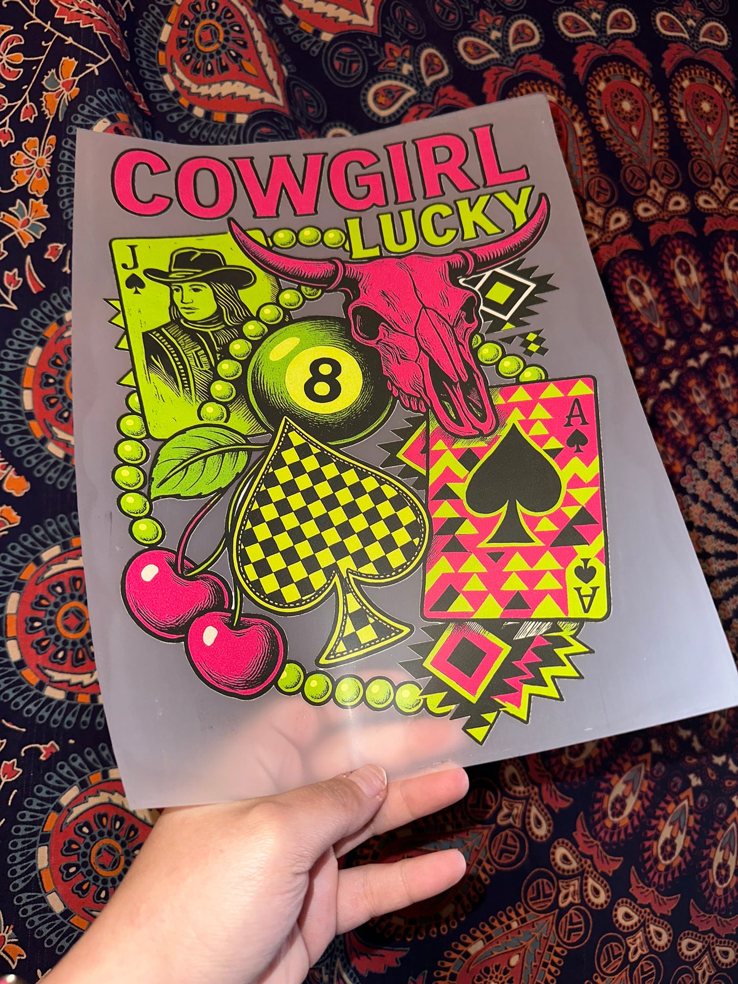 Cowgirl Lucky Neon Western- E