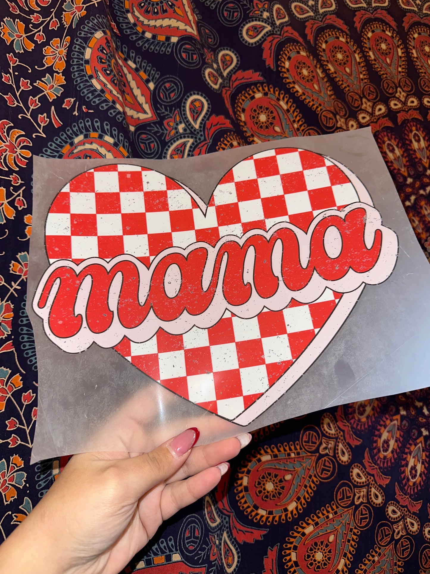 Mama Heart Checkered