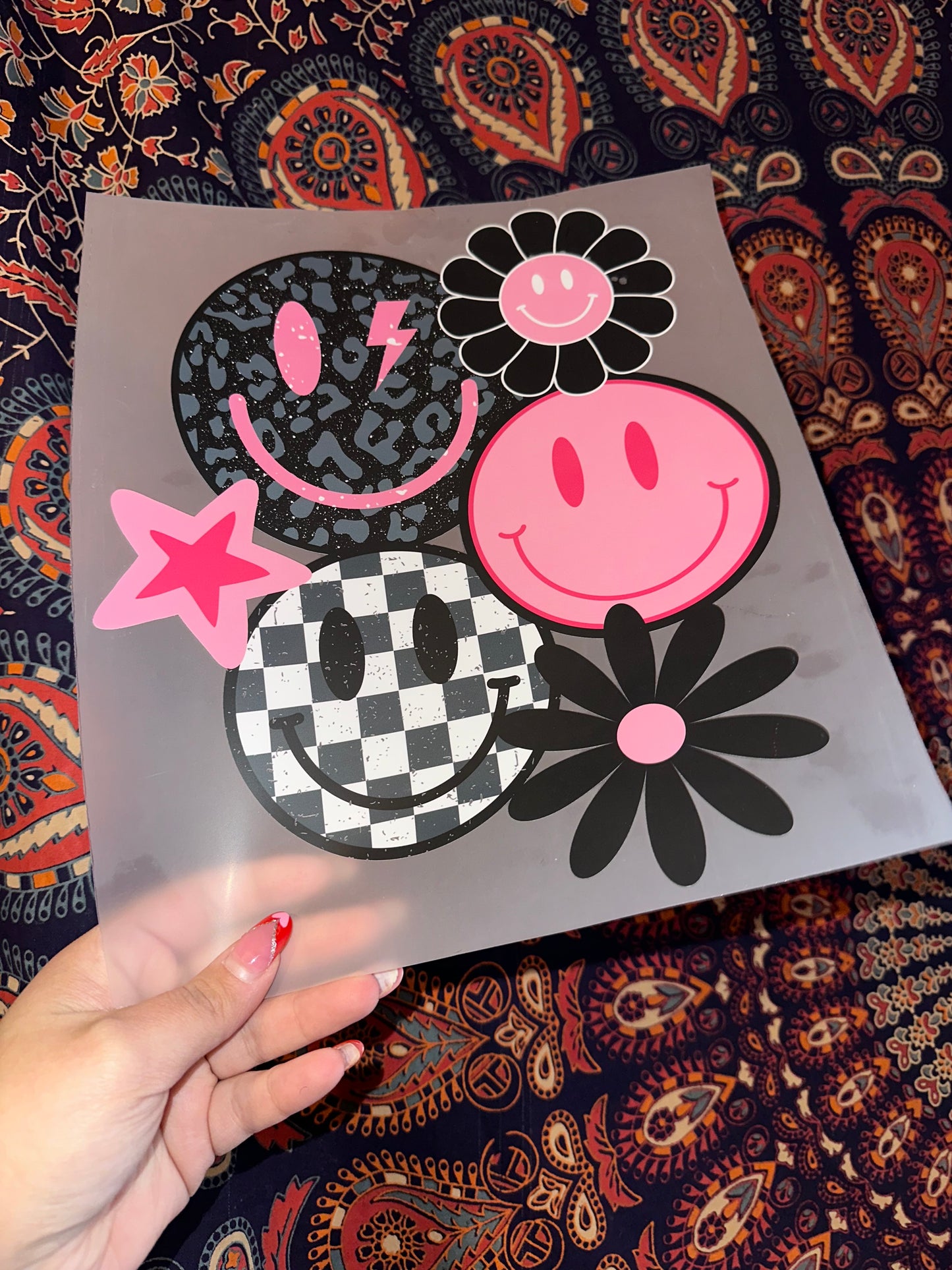 Black & Pink Checkered Smiles