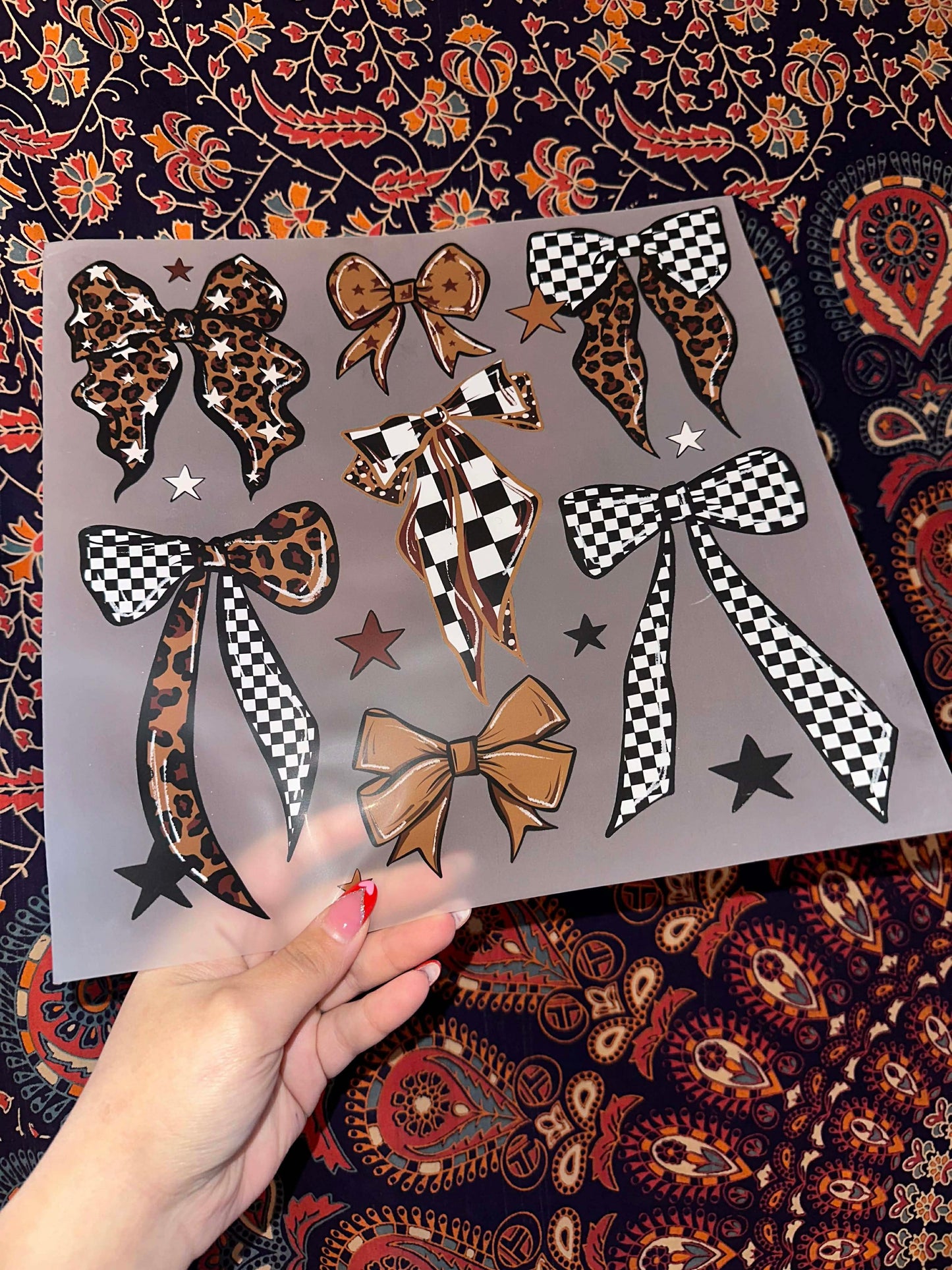 Checkered Leopard Bows