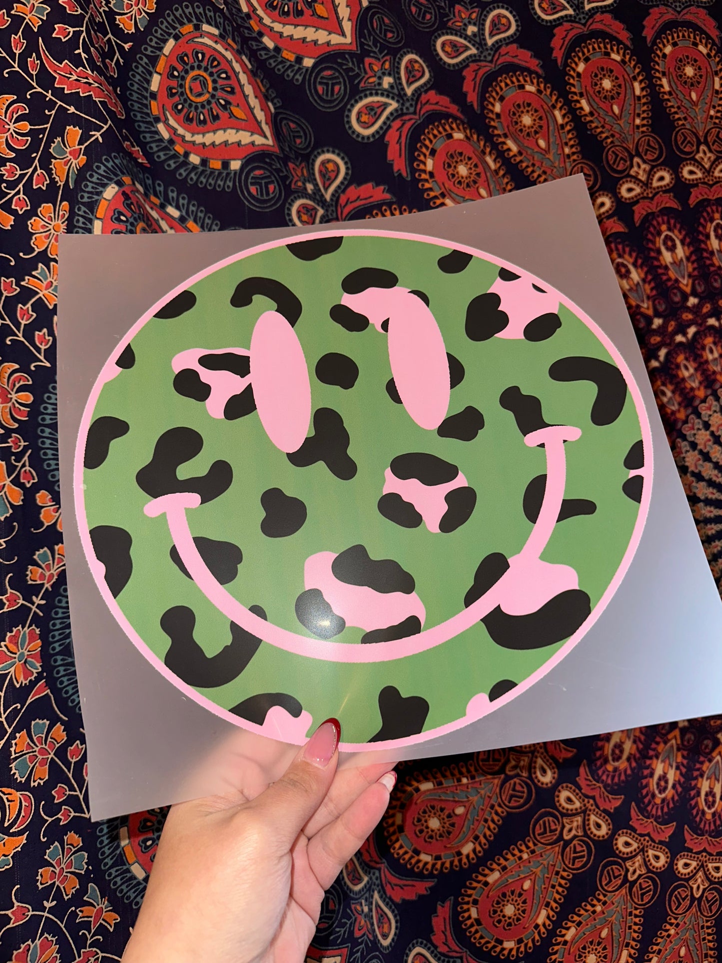 Pink & Green Leopard Smiley