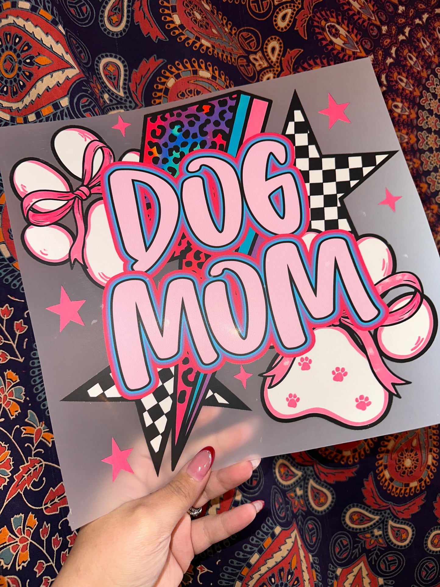 Dog Mom Checkered