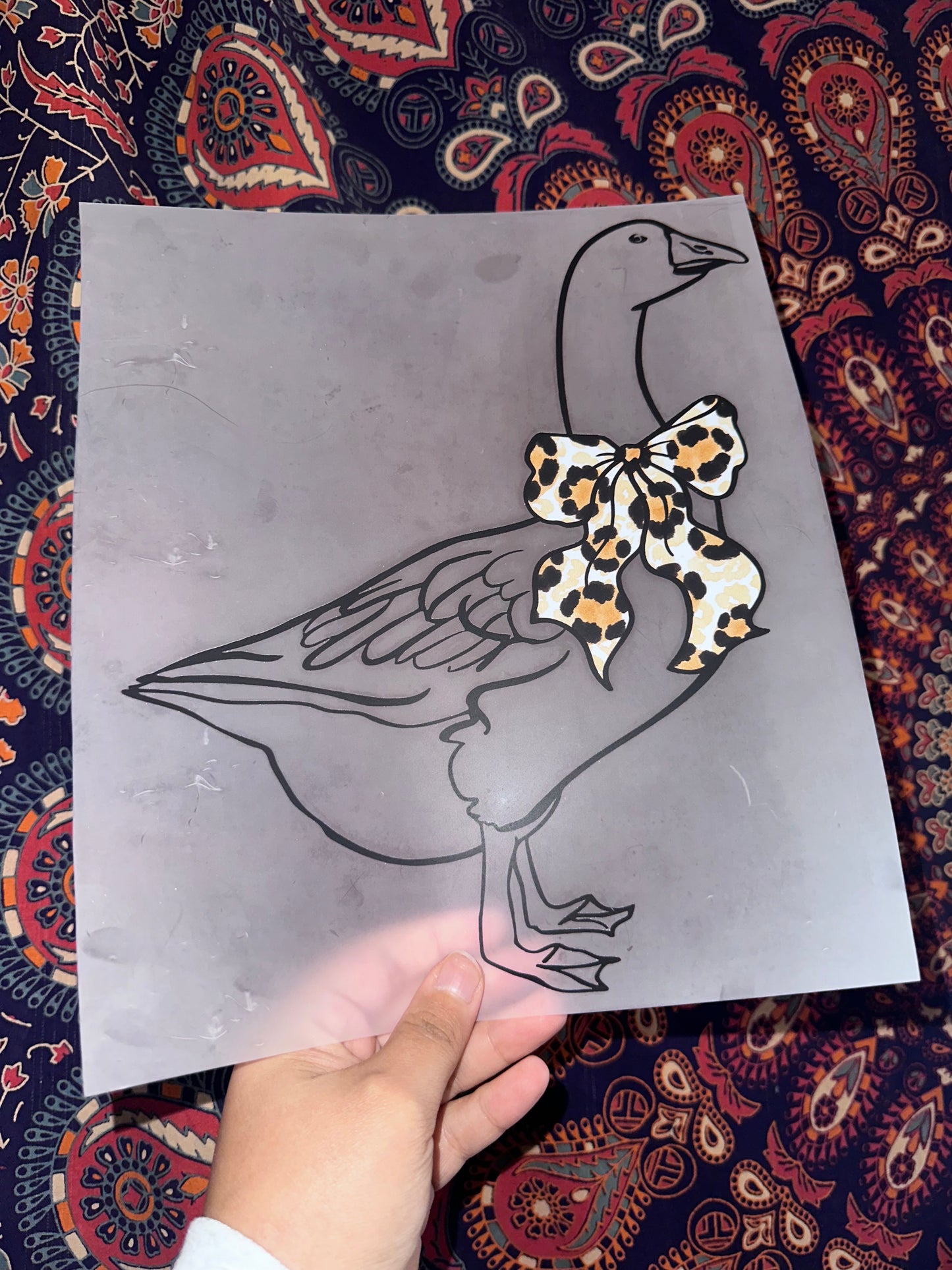 Goose W/ Leopard Bow- H54