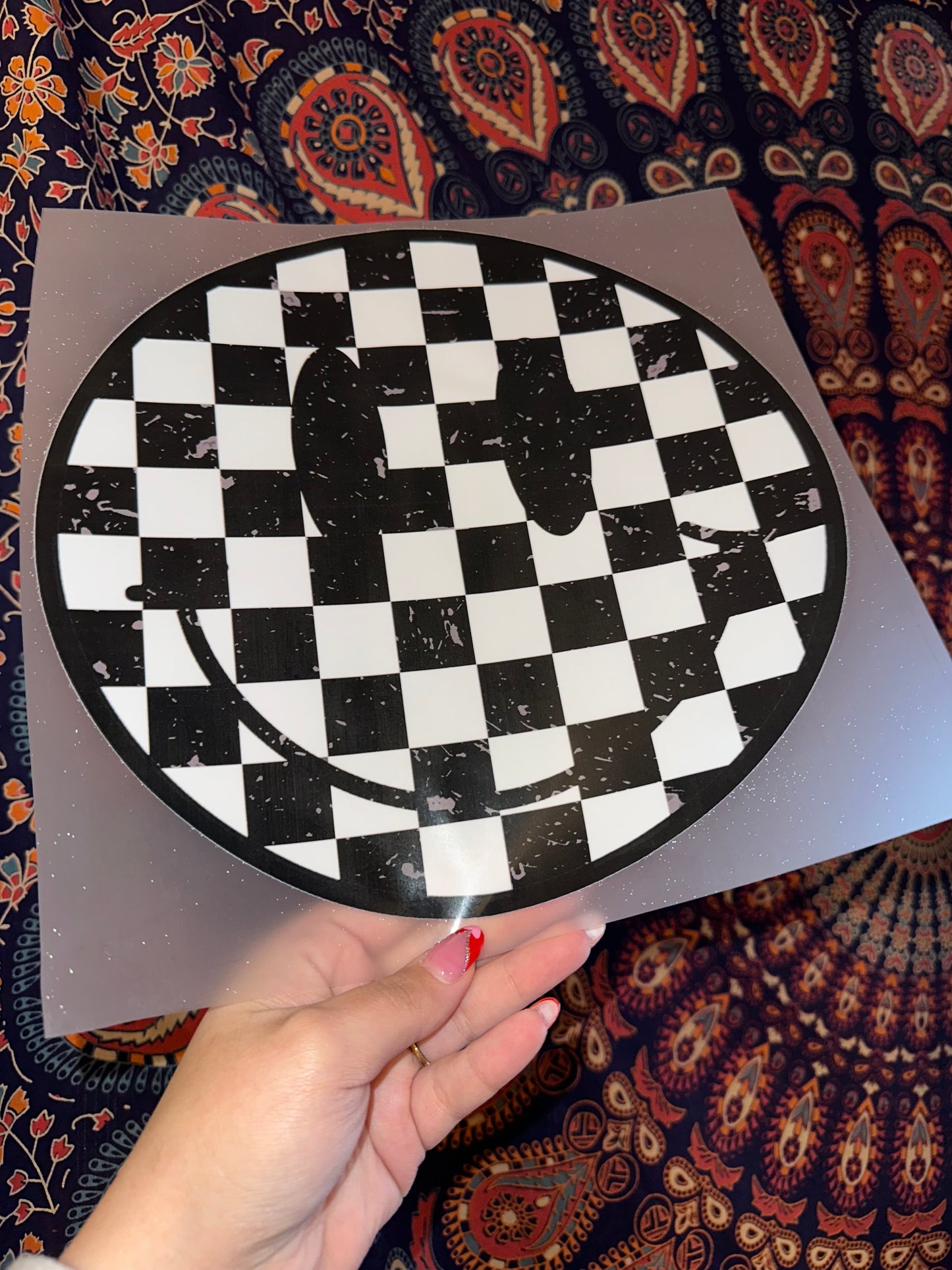 Black & White Distressed Smiley