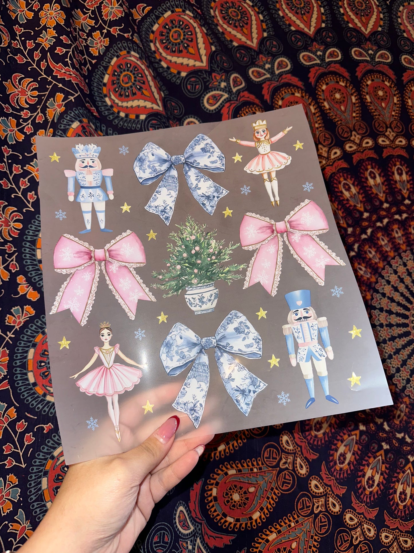 Pink & Blue Nutcracker Bow Collage- D