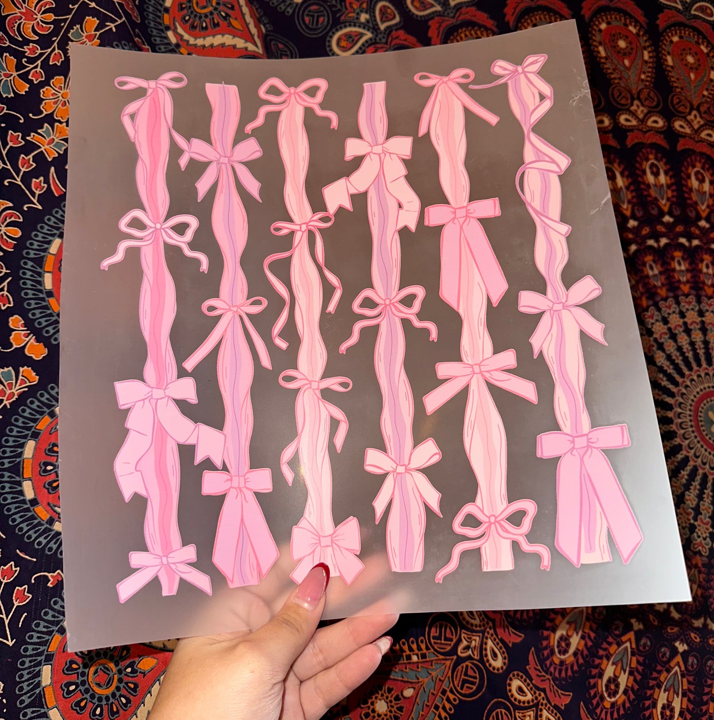 Pastel Pink Vertical Bows