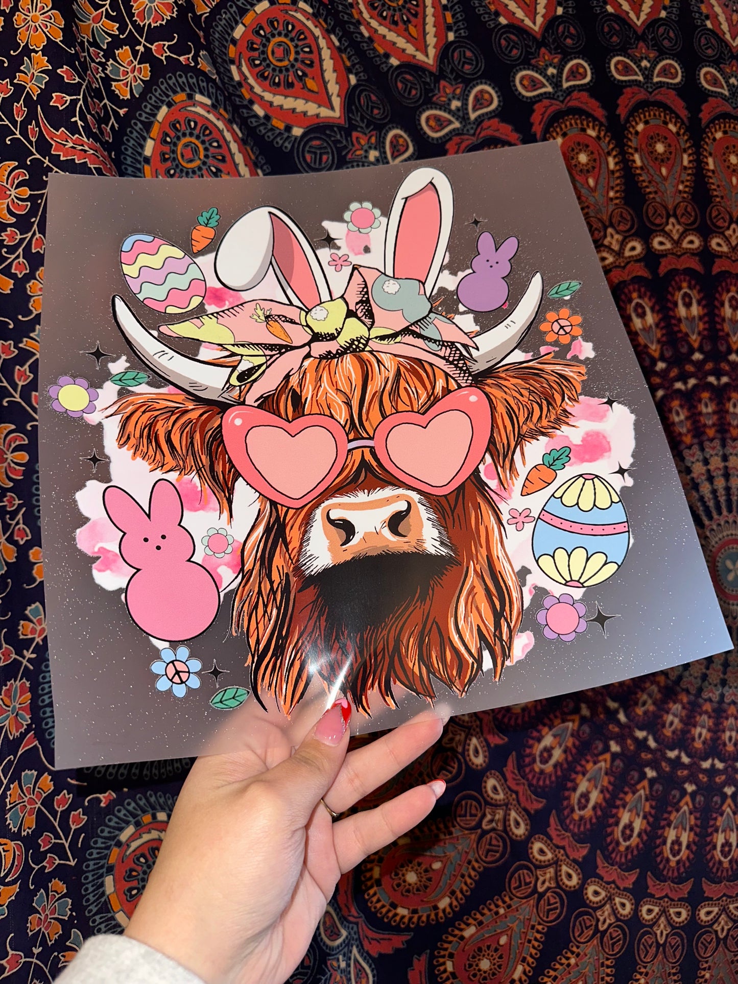 Highland Cow Bunny Ears- D