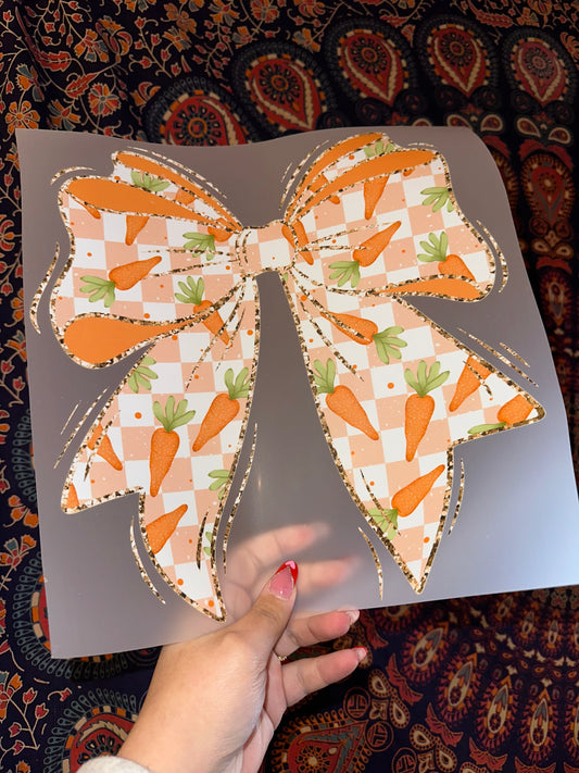 Checkered Carrots Bow