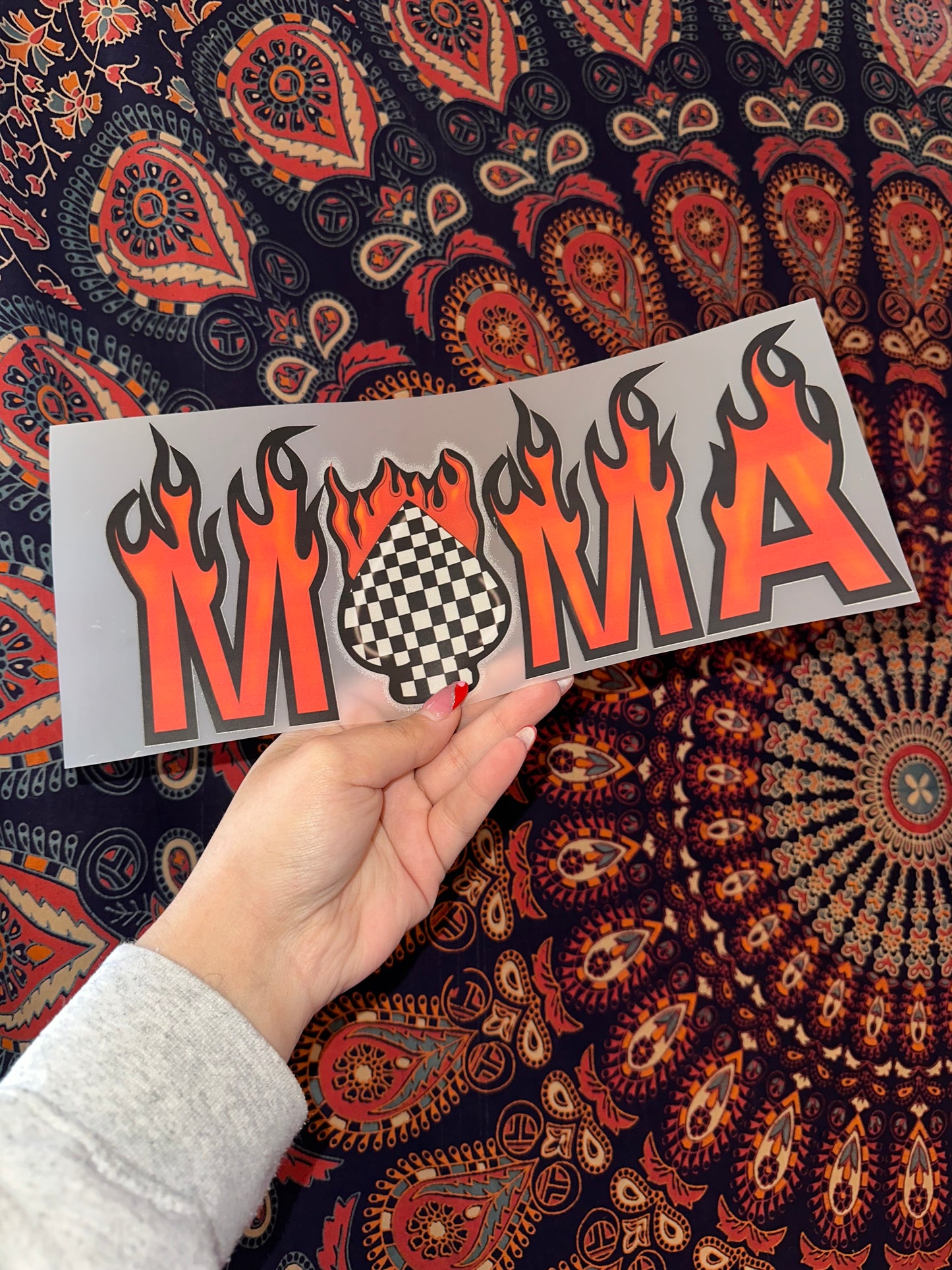 Mama Flame Checkered Spade