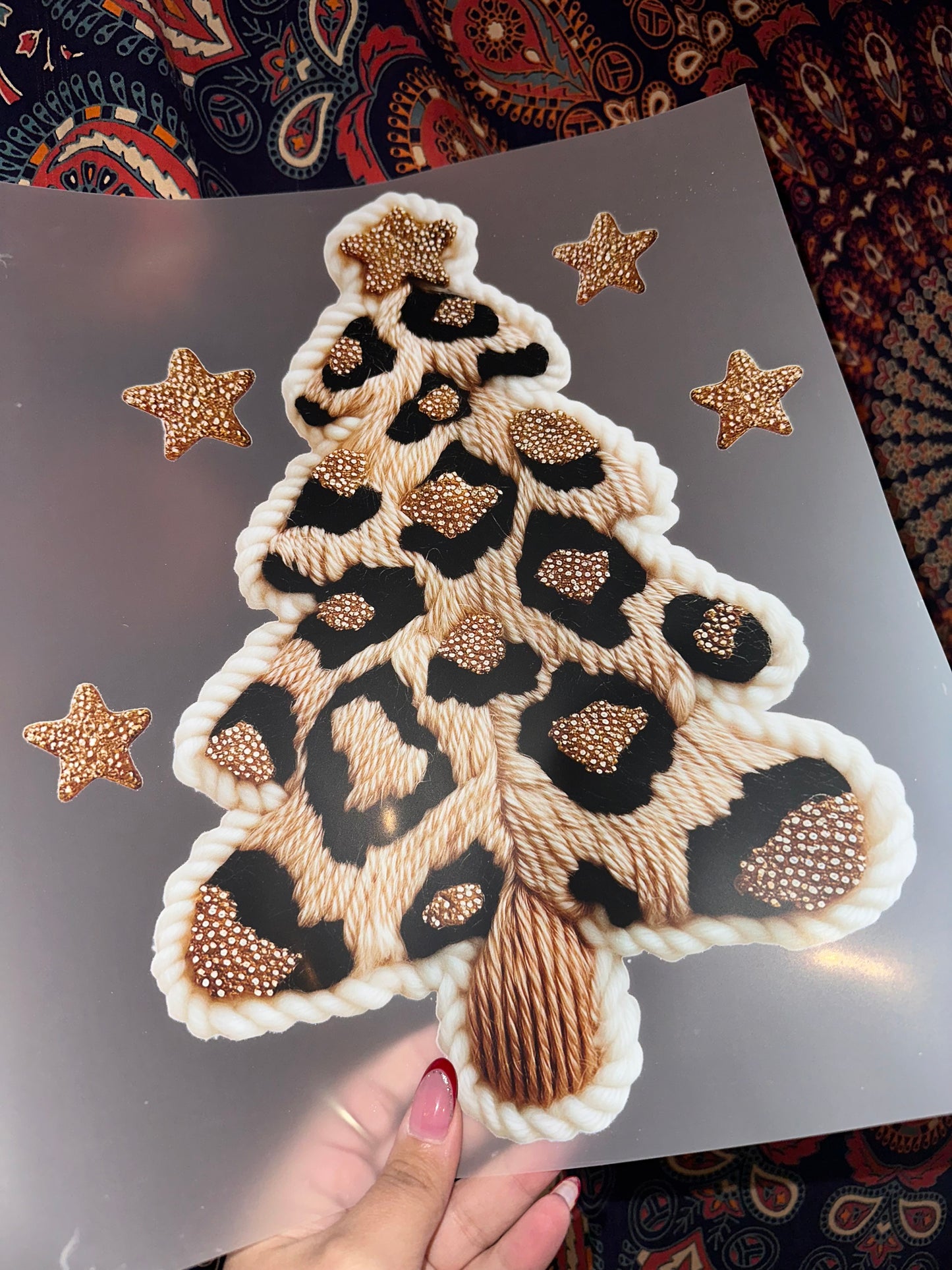 Faux Yarn Leopard Tree