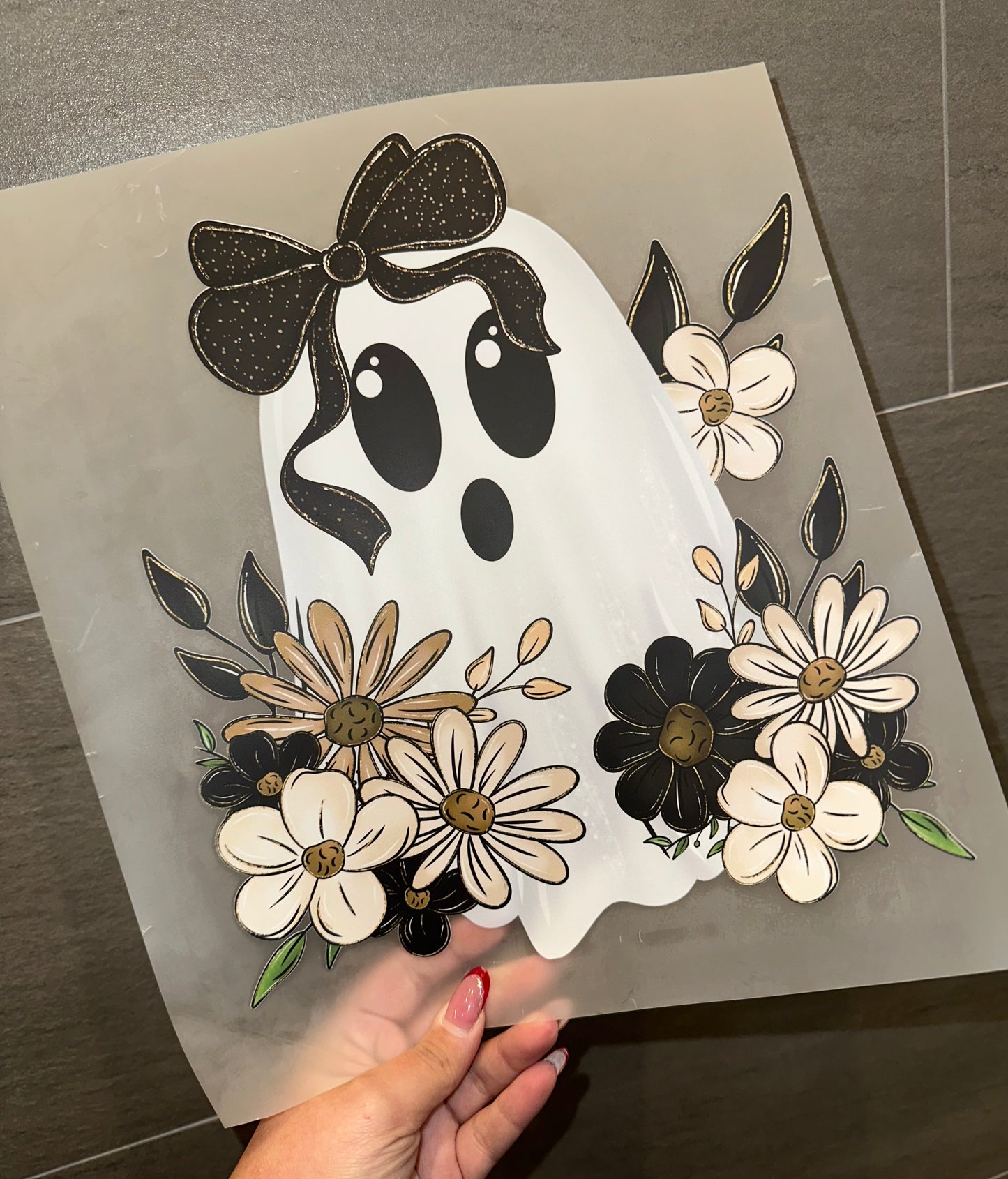 Black & Tan Floral Ghost- B19