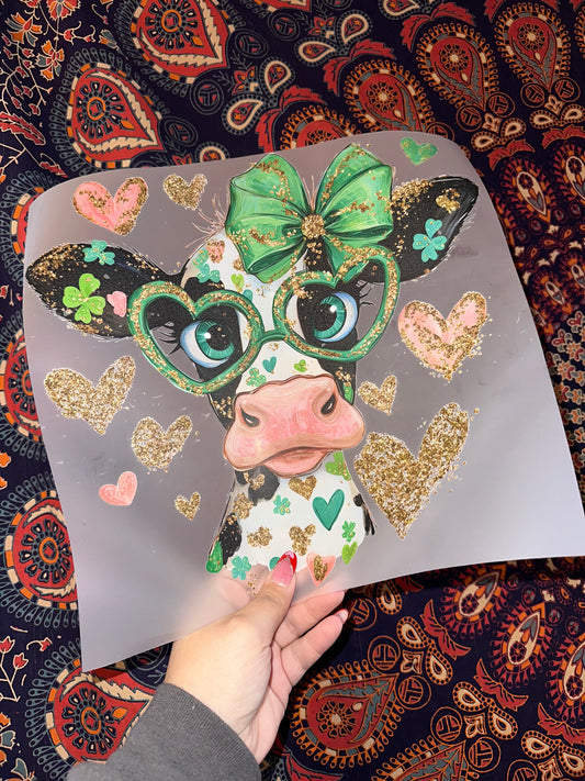 Cute Cow Heart With Glasses