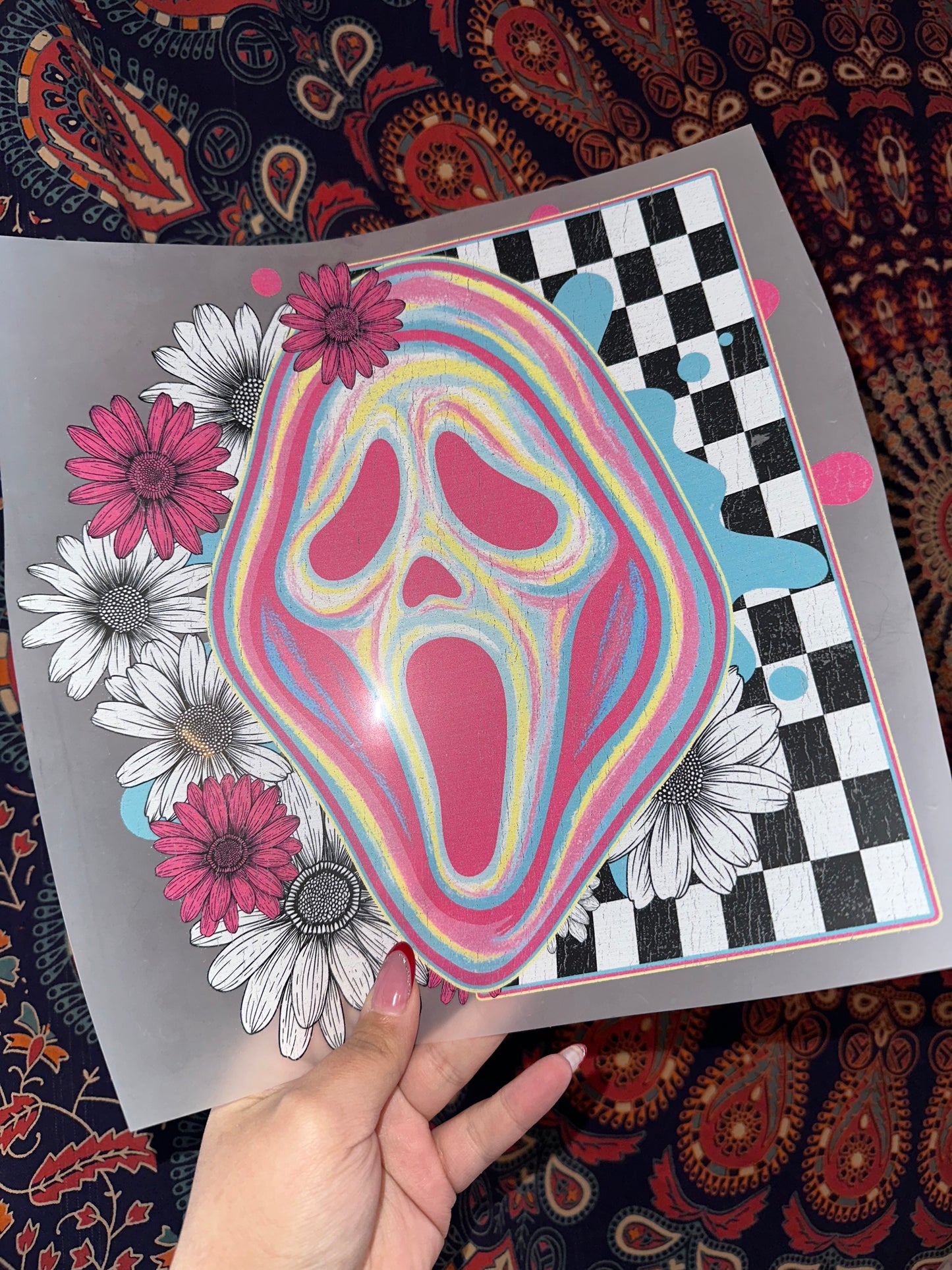 Flower & Checkered Scream -D