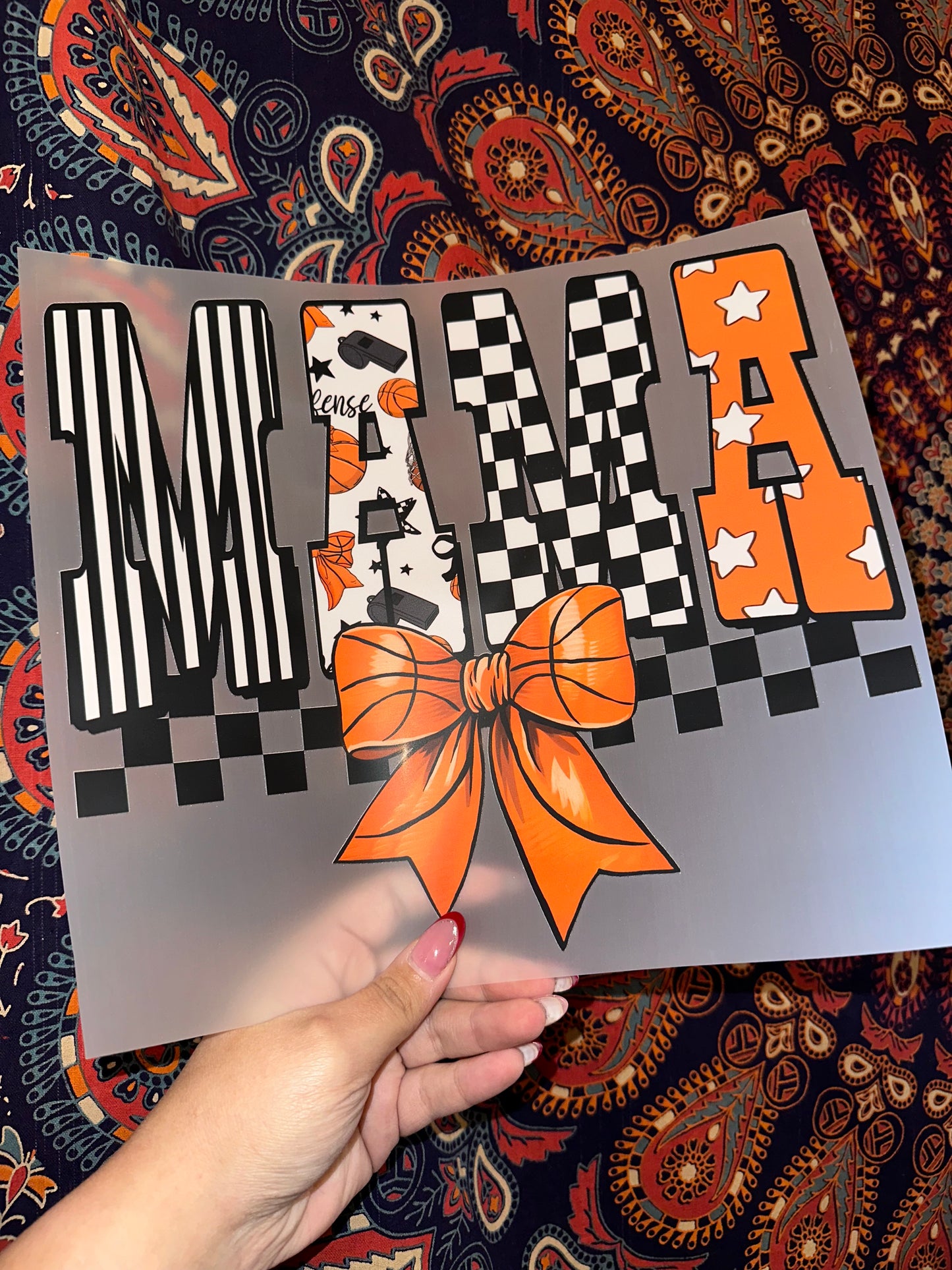 Mama Basketball Bow- B35