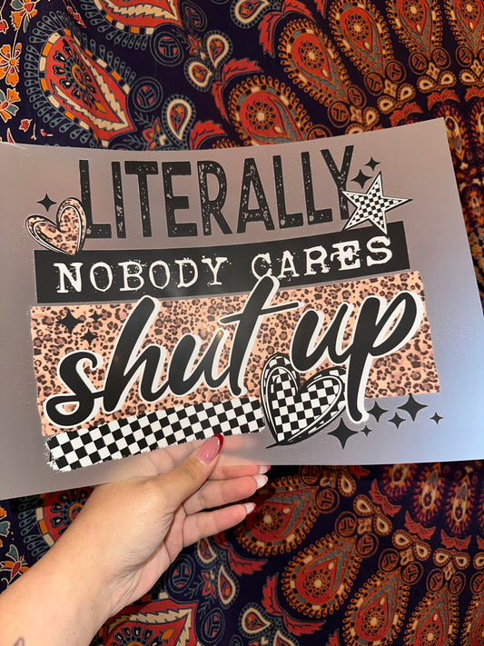 Literally Nobody Cares- F
