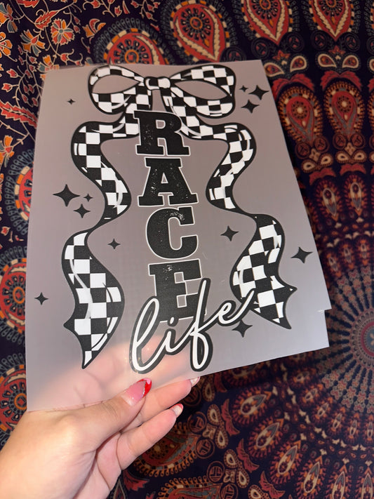 Race Life Checkered Bow- E