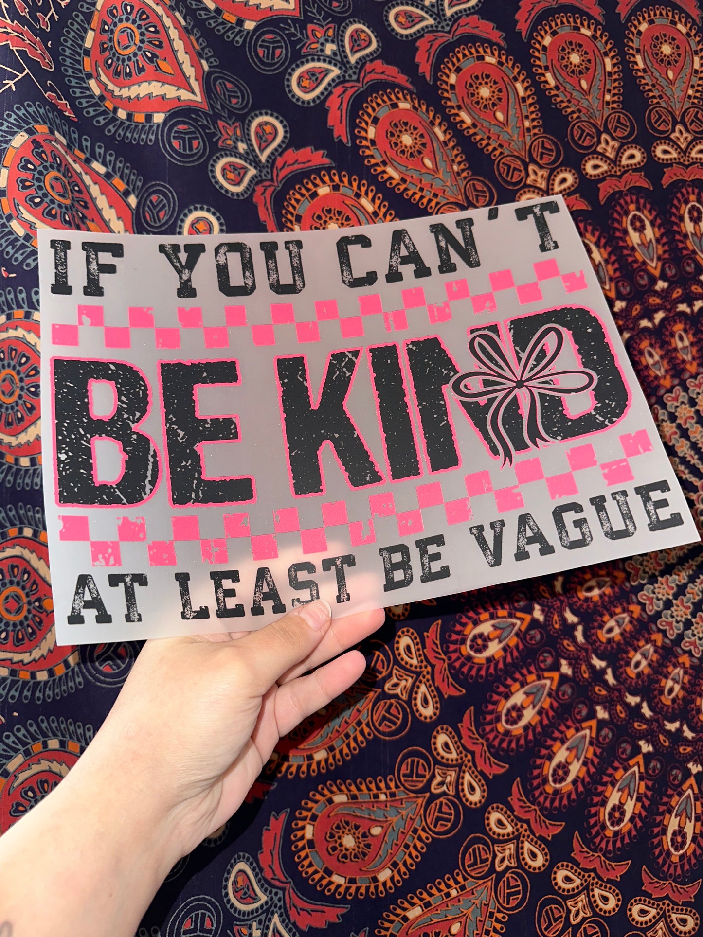 If You Can’t Be Kind At Least Be Vague -H