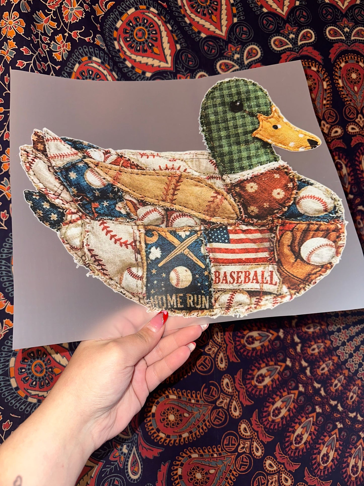 Baseball Duck Faux Knit- E