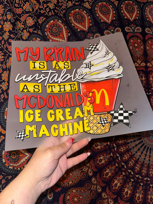 My Brain Is As Unstable As The McDonald’s Ice Cream Machine- F60