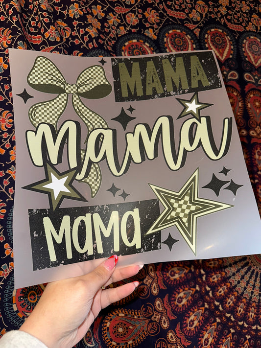 Mama Green Checkered Stars- G