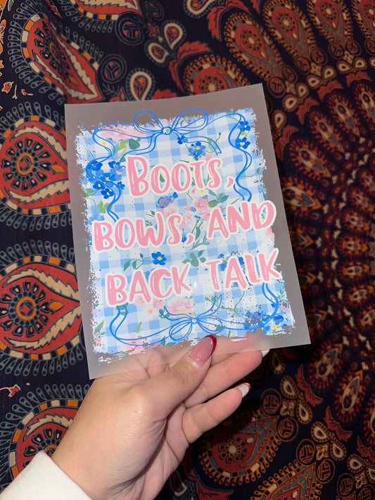 Boots Bows and Back Talk (Youth)- H