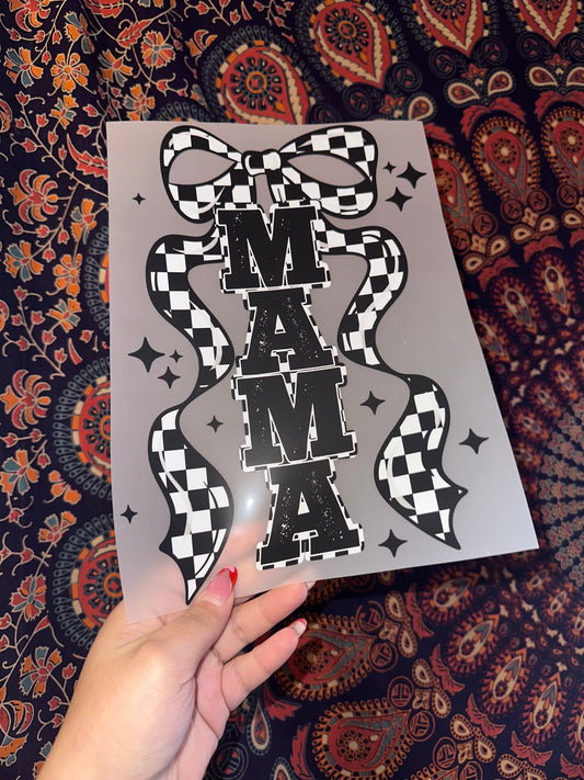 Mama Checkered Bow- A