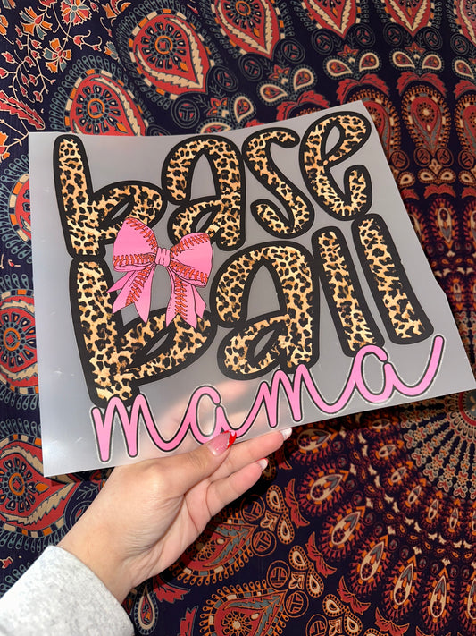Baseball Mama Leopard Pink