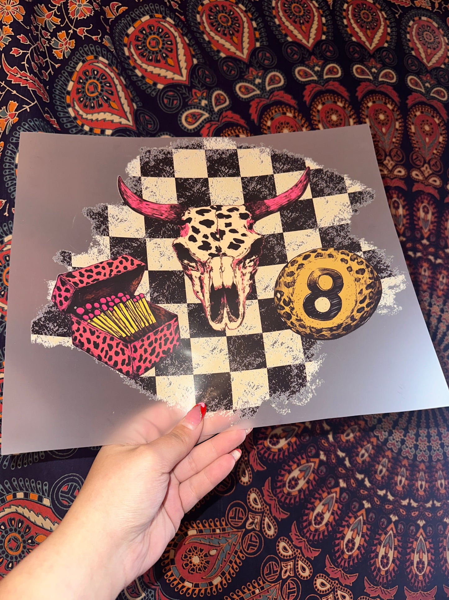 Western Checkered Skull Collage
