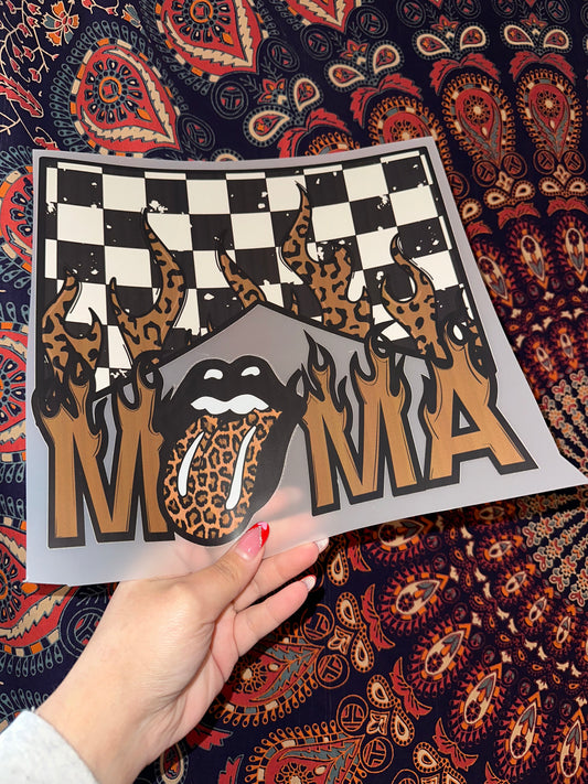 Mama Checkered Brown Flame