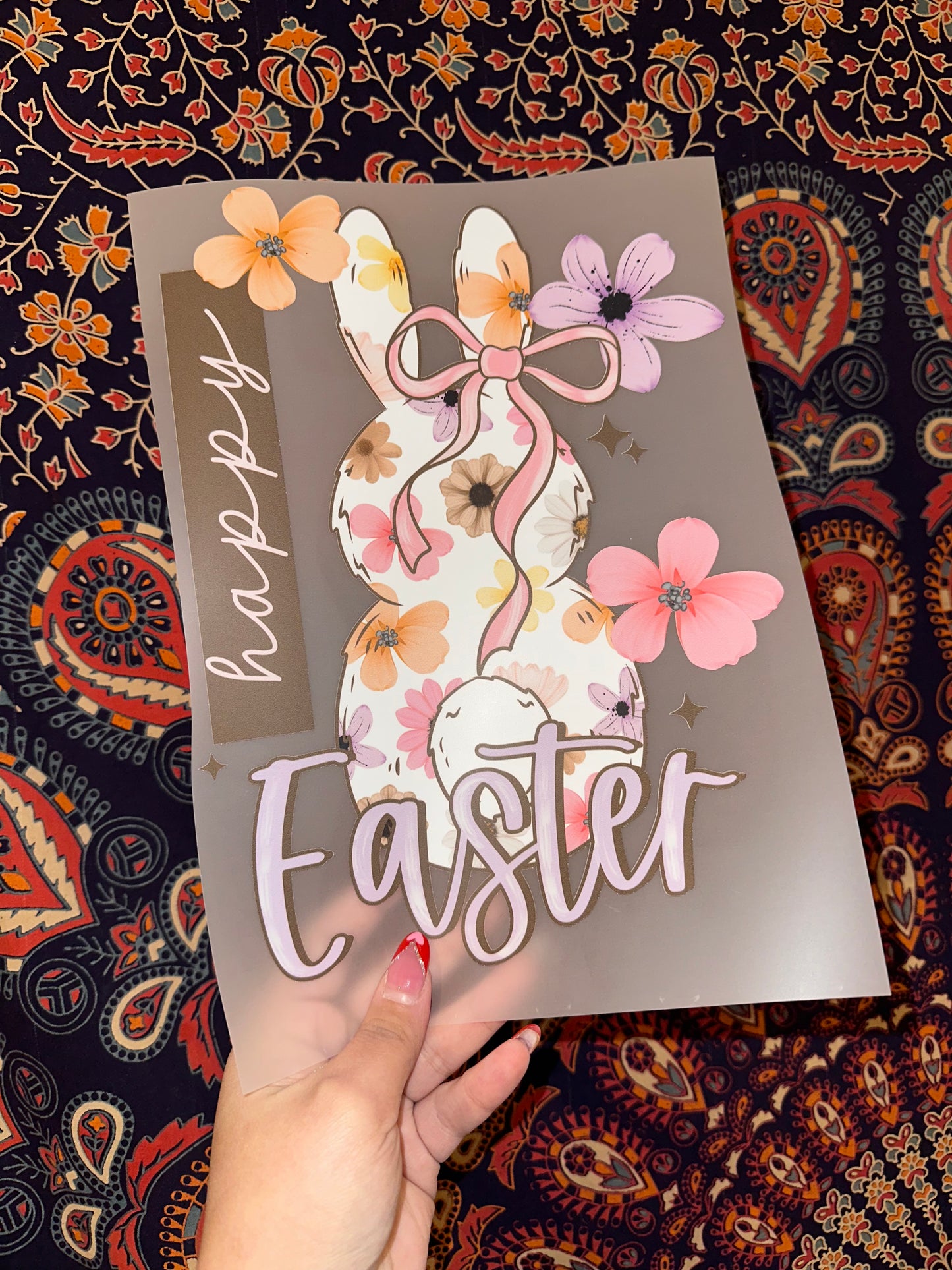 Happy Easter Floral Bunny