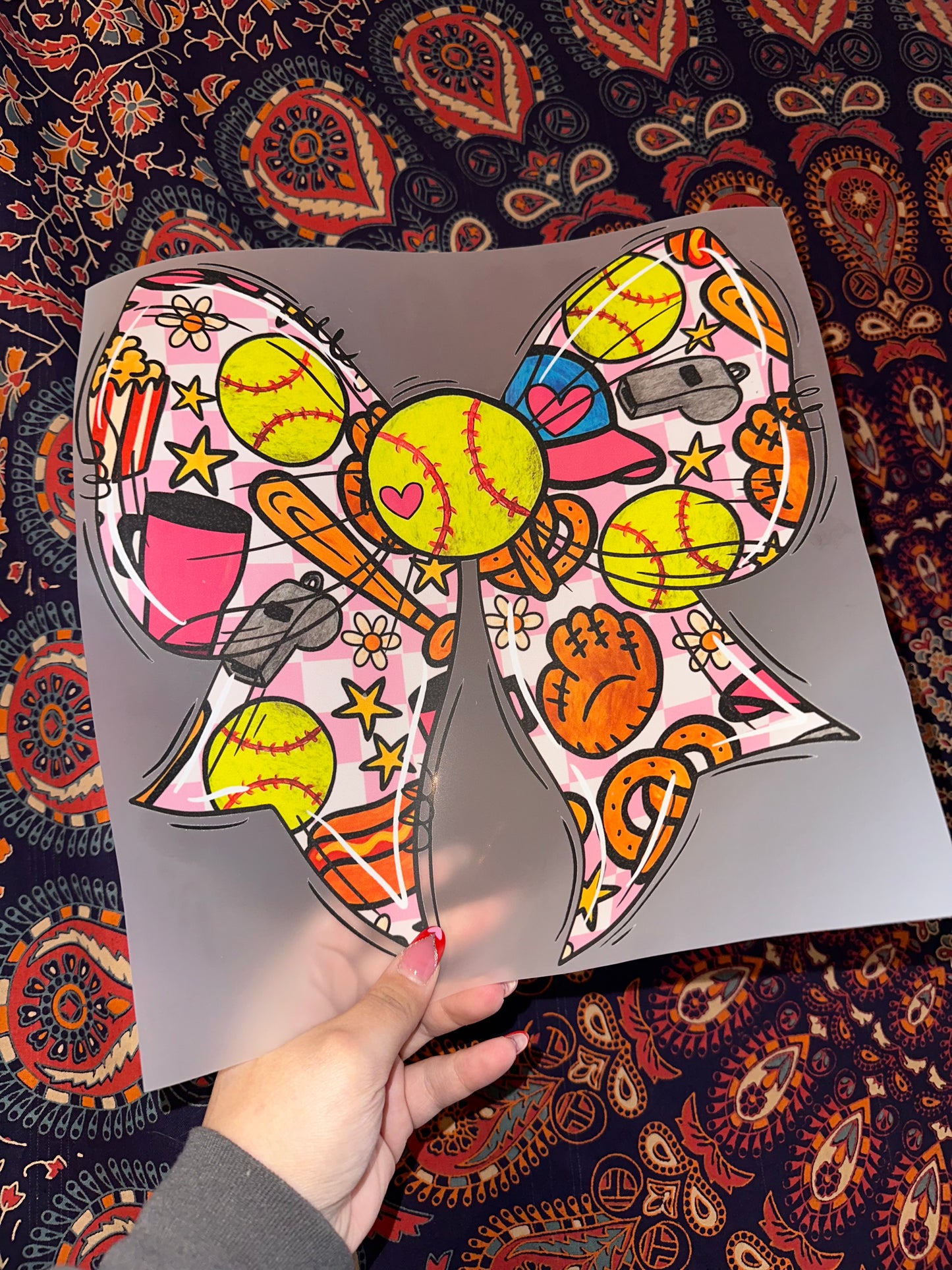 Softball Bow Collage- E