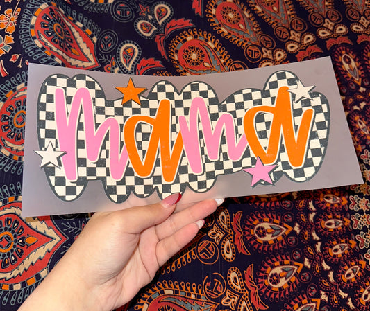 Mama Pink & Orange Checkered