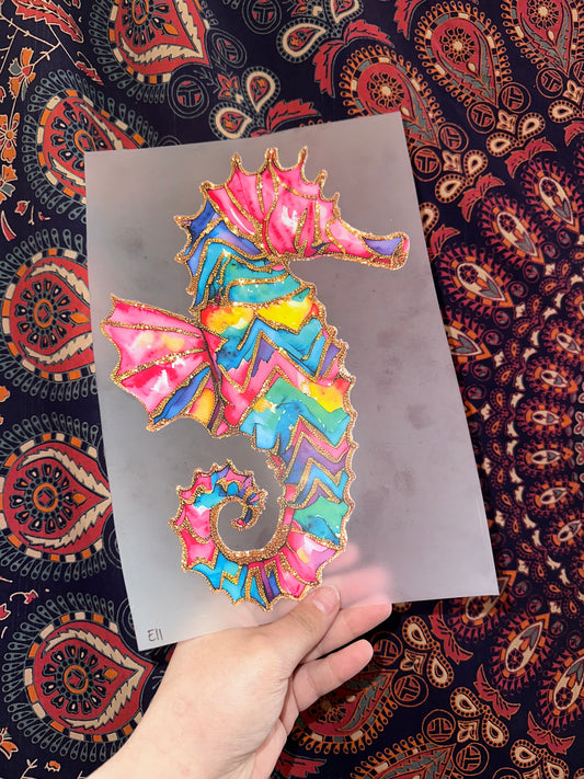 Watercolor Seahorse- E11
