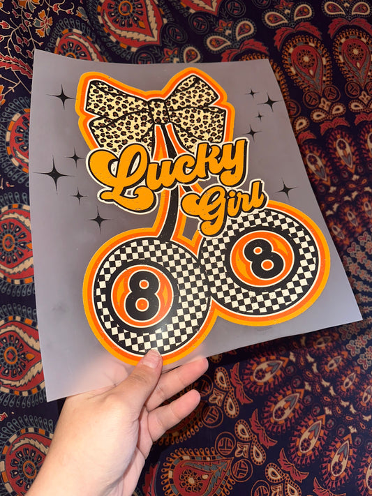 Lucky Girl Orange 8 Ball -B63