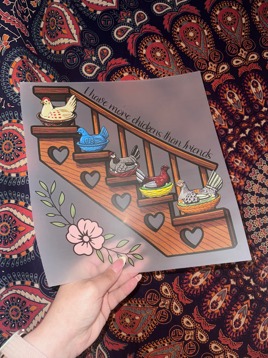 Chickens On Stairs