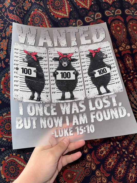 Wanted I Once Was Lost But Now I Am Found -H