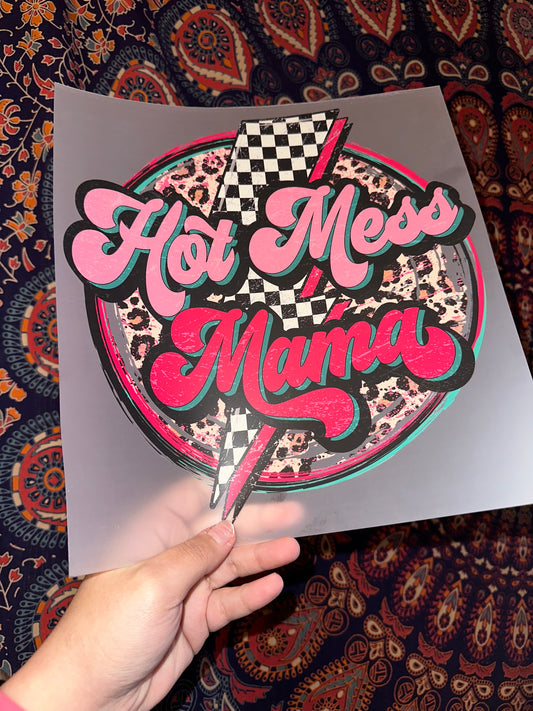 Hot Mess Mama Leopard Checkered- F