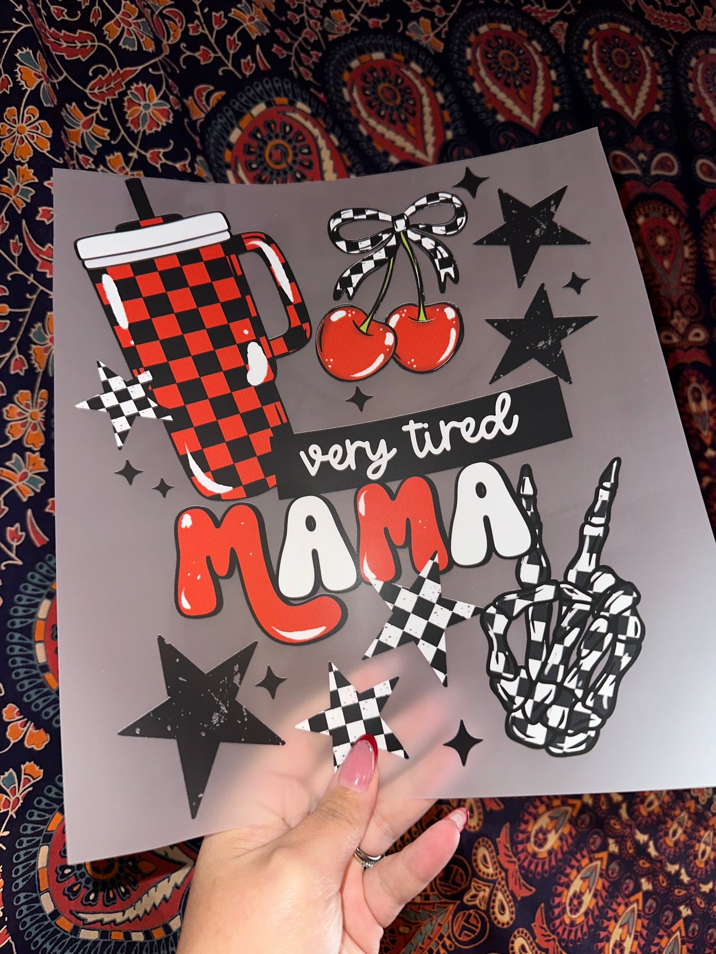 Very Tired Mama Red & White - A1
