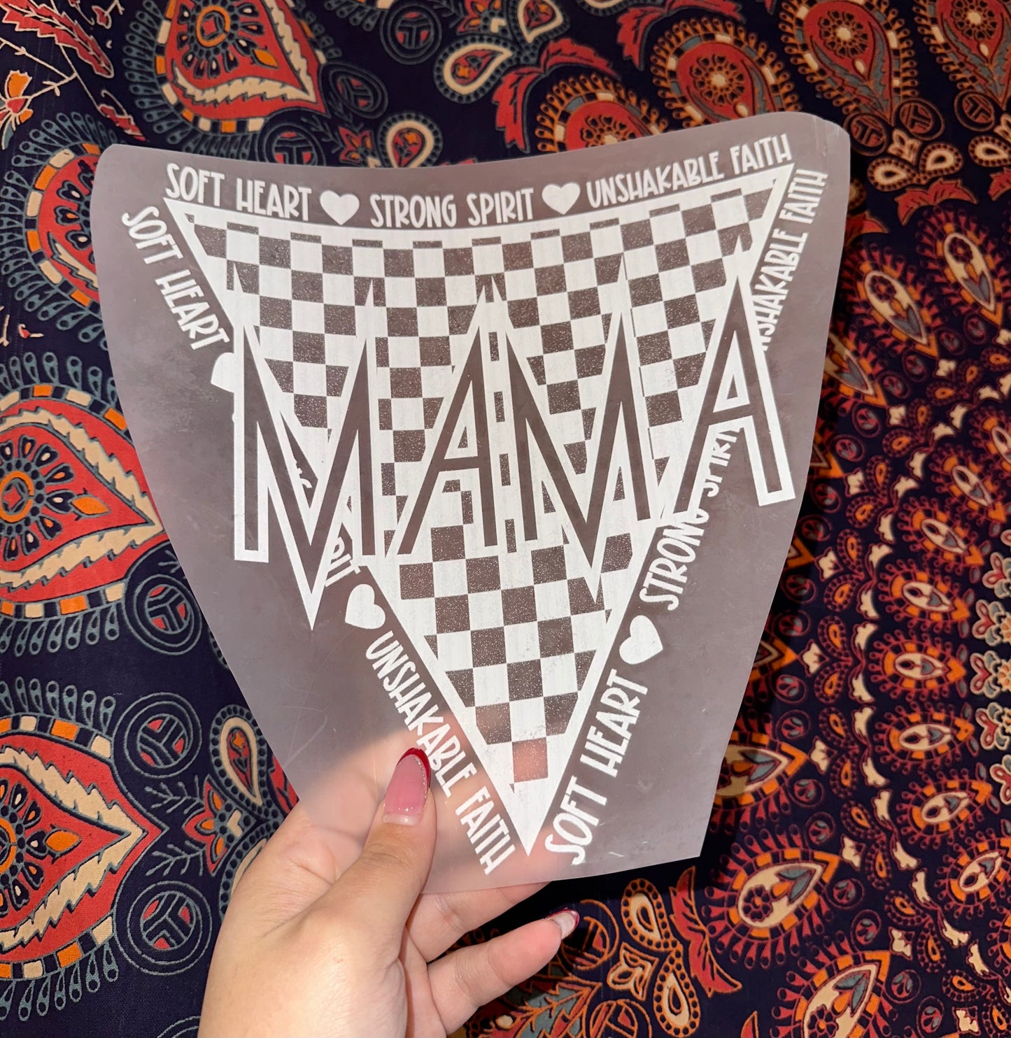 Mama White Checkered