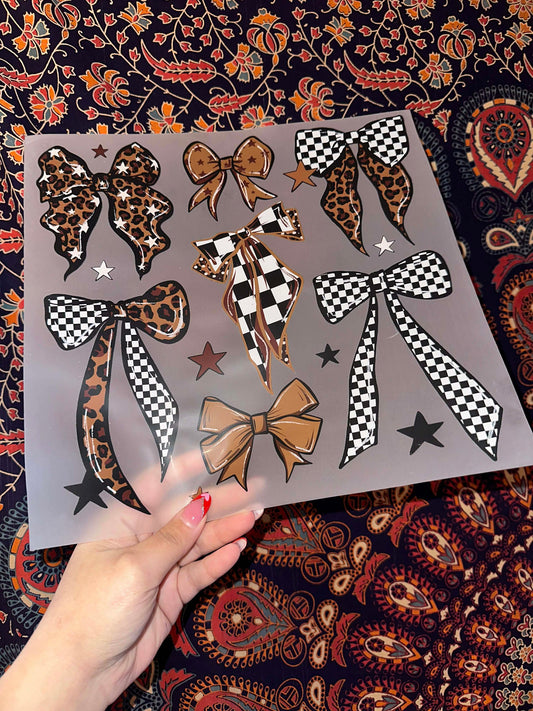 Checkered Leopard Bows