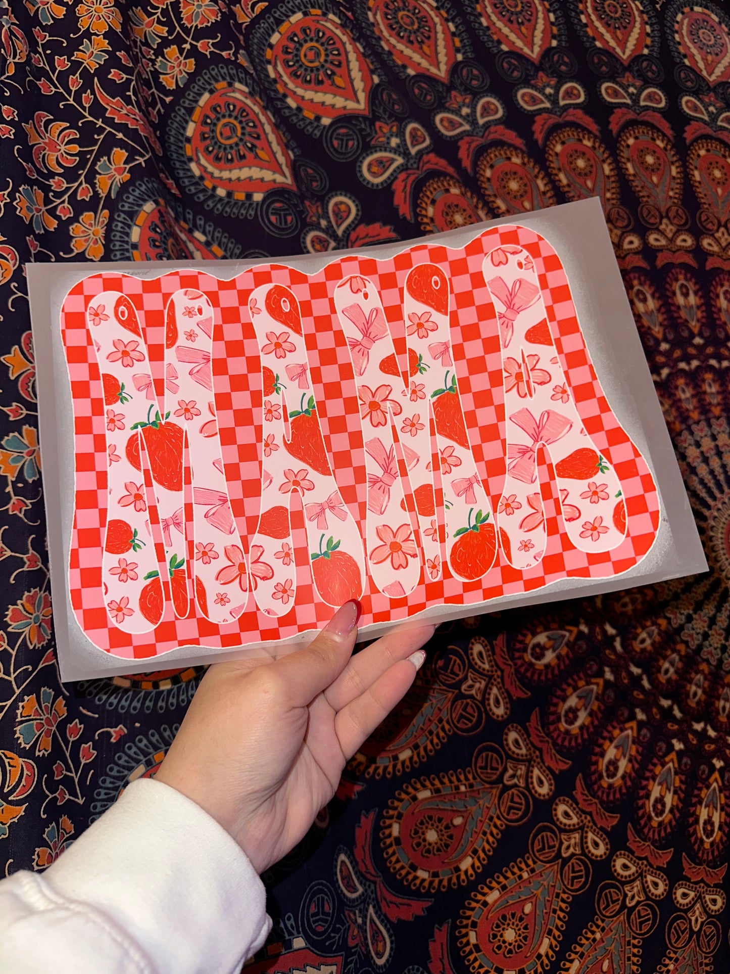 Mama Strawberry Checkered