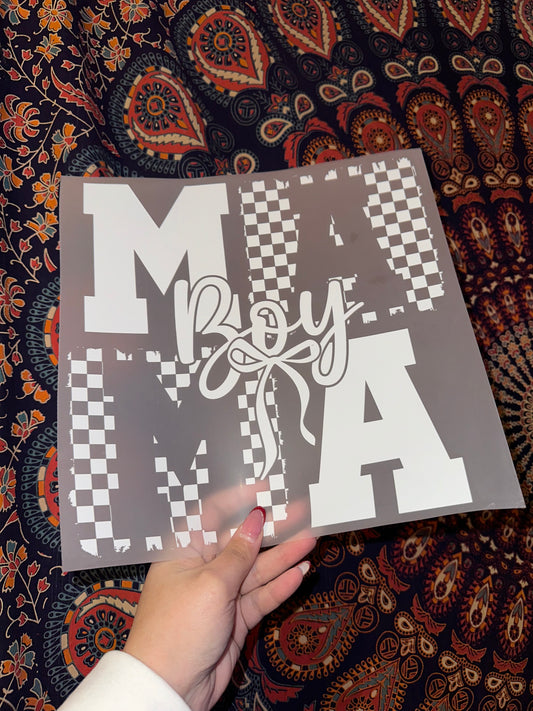 Boy Mama White Checkered