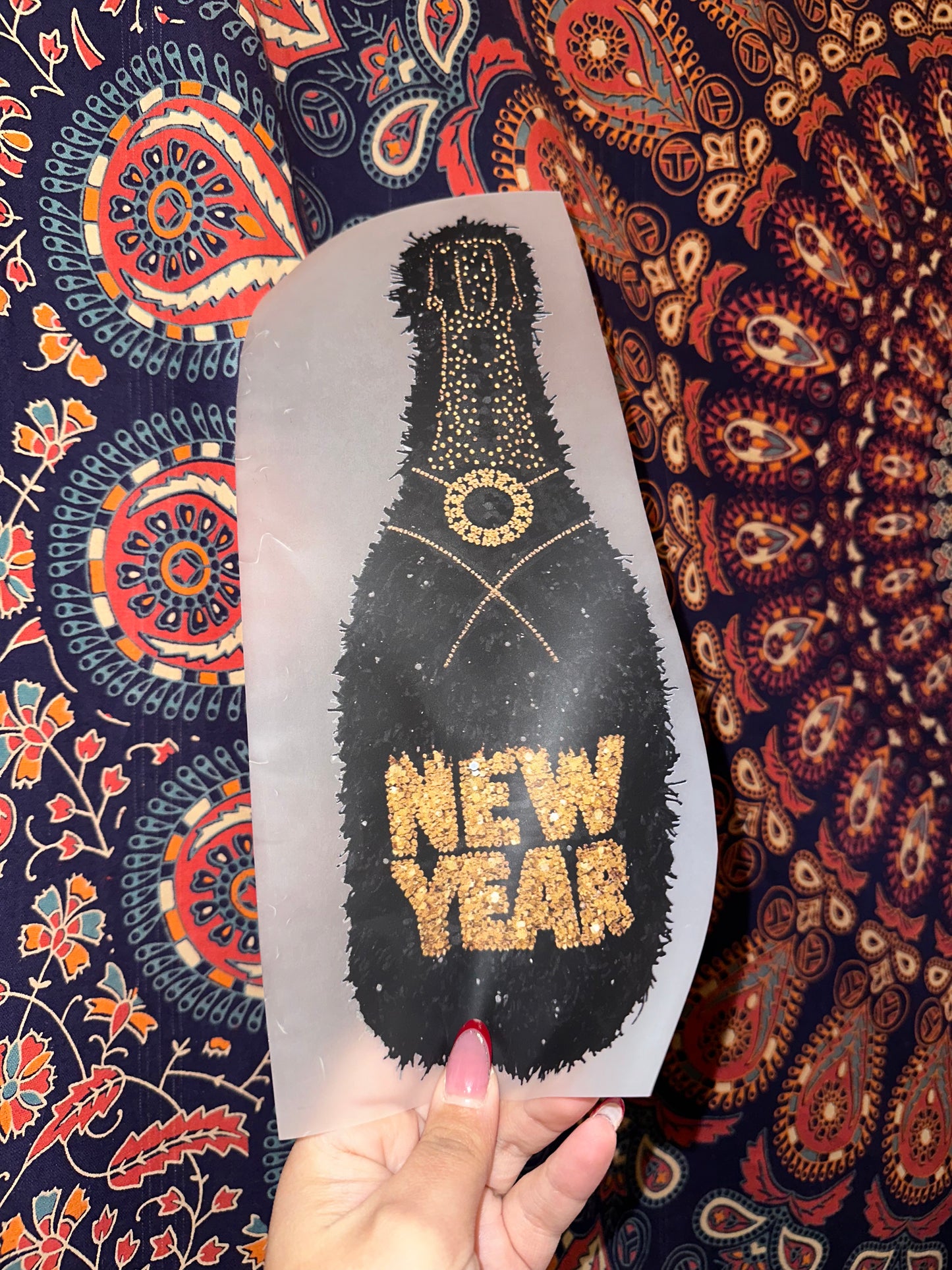 New Year Faux Knit Bottle
