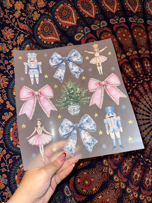 Pink & Blue Nutcracker Bow Collage- D