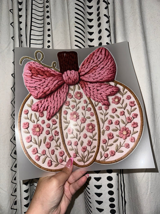 Floral Pink Pumpkin