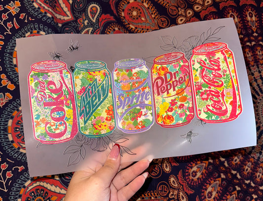 Soda Drinks Bright Floral